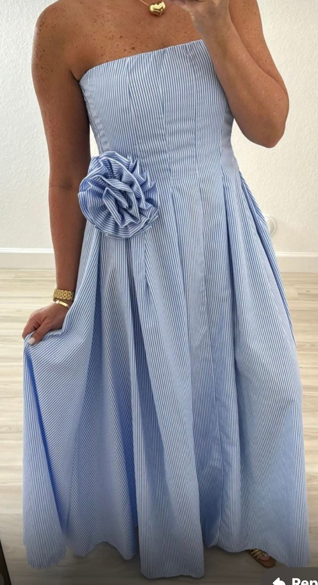 Strapless stripes dress